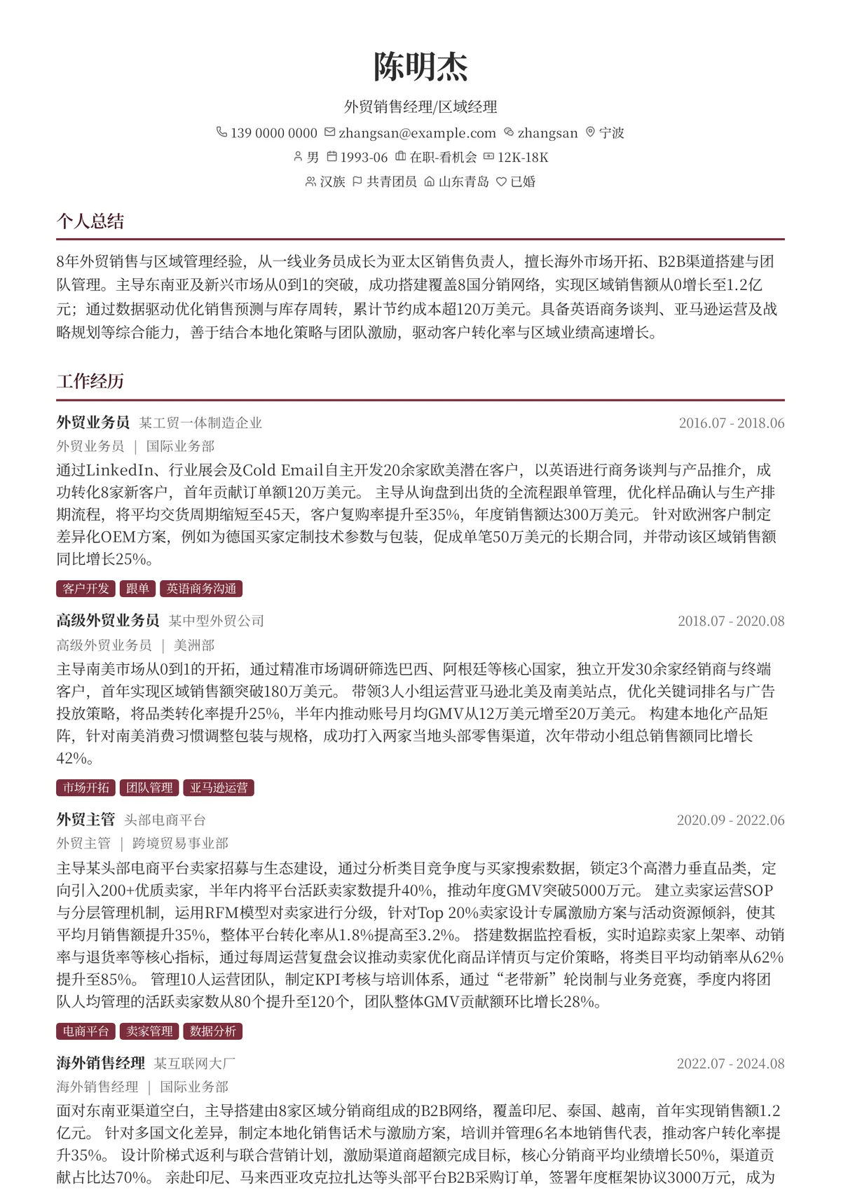 外贸销售