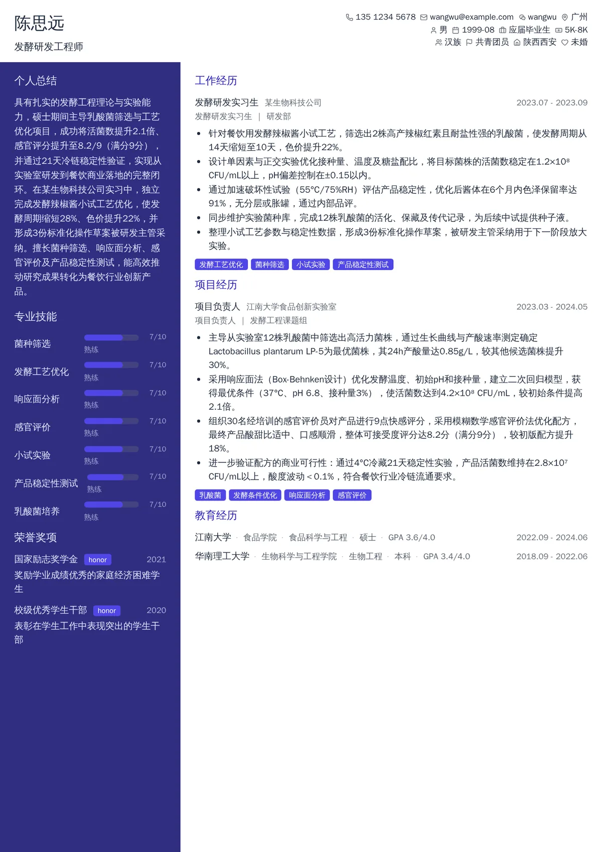 发酵研发工程师