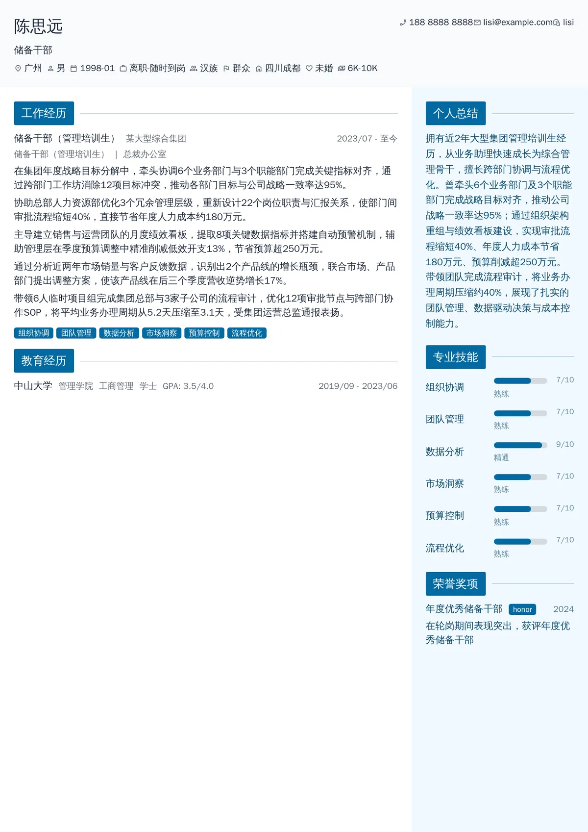 储备干部